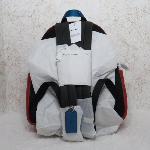 Coach Colorblock Leather Court Backpack (Blue Jay) - Picture 3 of 6